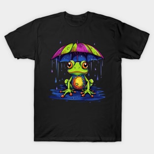 Frog Rainy Day With Umbrella T-Shirt